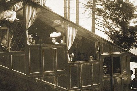 Historische Aufnahme der Bergbahn
