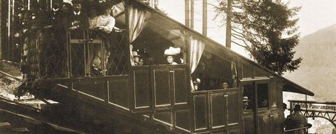 Historische Aufnahme der Bergbahn